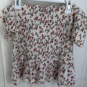 off the shoulder American Eagle floral top